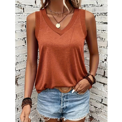 Women V Neck Tank Tops/Shirts – Summer Sleeveless Tunic Casual Basic Cute Trendy