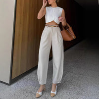 Women’s Elegant High-Waisted Cropped Pants