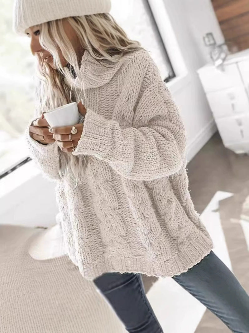 SALE Pullover Sweater Long Sleeve Loose High Collar