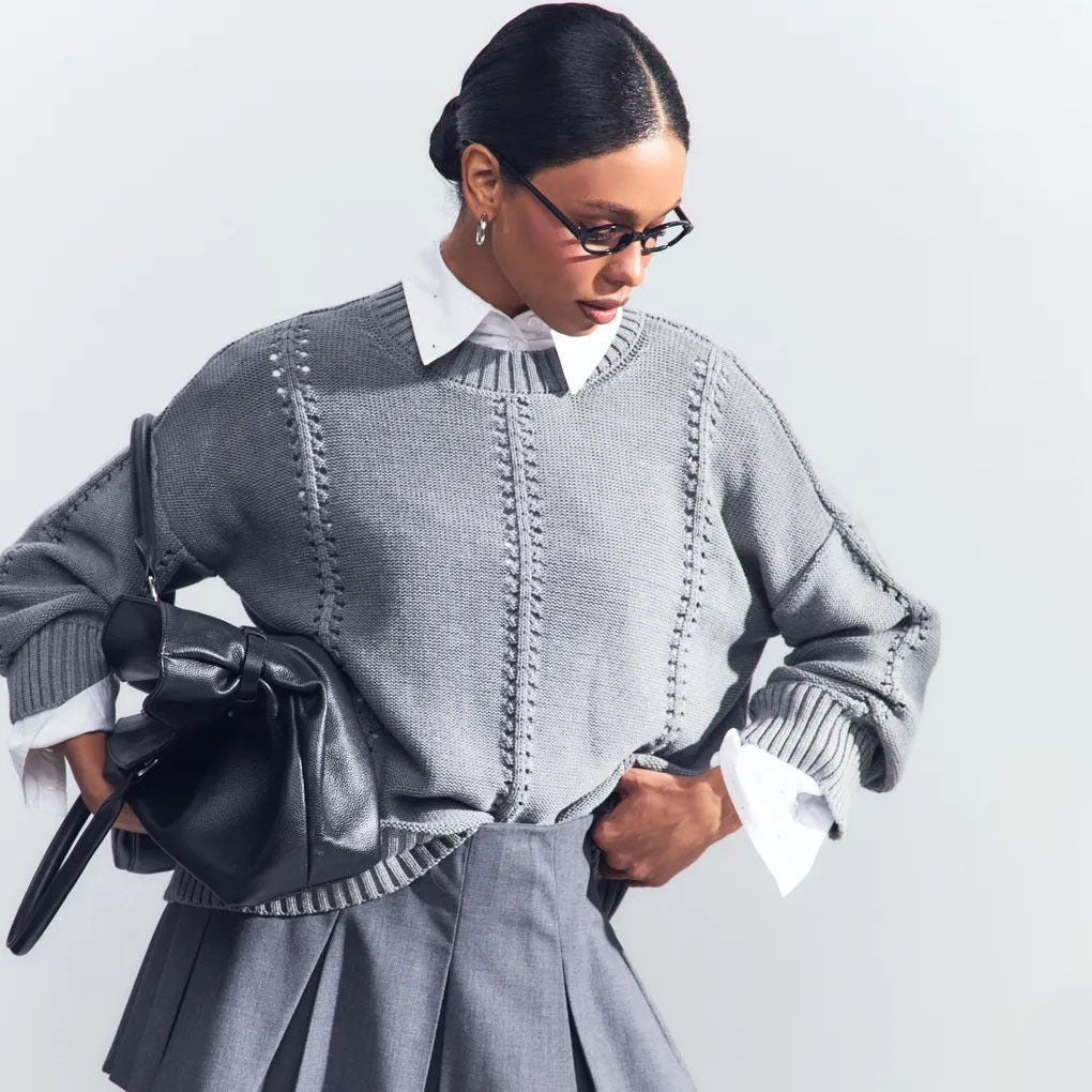 SALE Loose Round Neck Idle Style Sweater